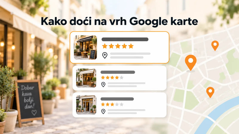 Local pack - prva tri poslovanja na vrhu Google karte