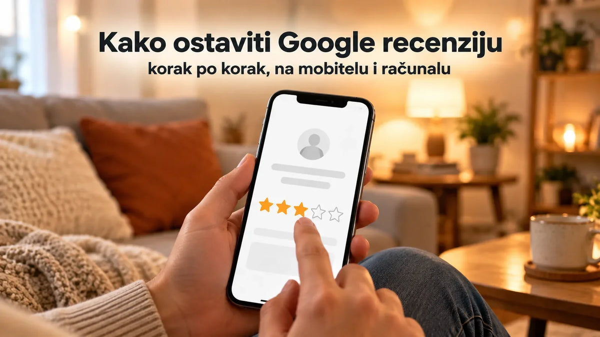 Kako ostaviti Google recenziju: gost navečer na mobitelu odabire zvjezdice za ocjenu mjesta