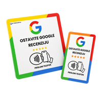 Snuki NFC kartice za Google recenzije, velika i mala kartica s natpisom Ostavite Google recenziju